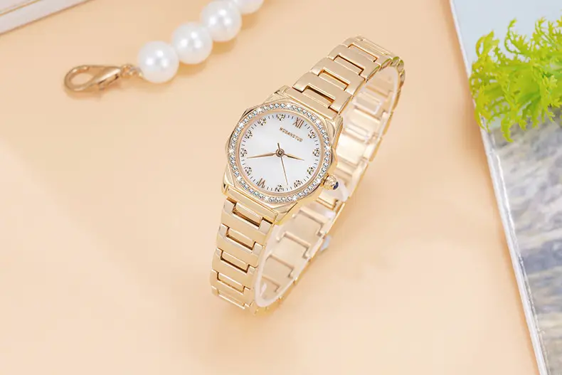 Women's Rose Gold Diamond Encrusted Quartz Watch — feature 11
