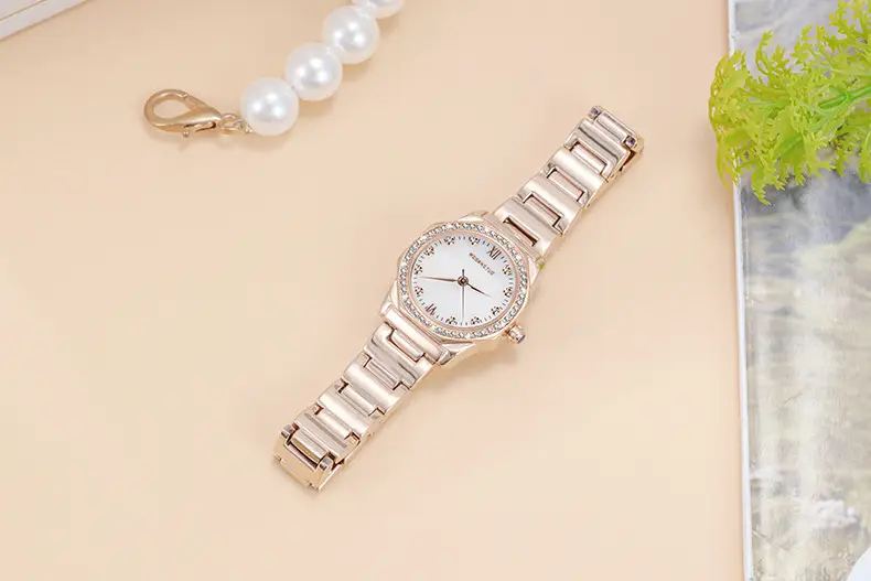 Women's Rose Gold Diamond Encrusted Quartz Watch — feature 14