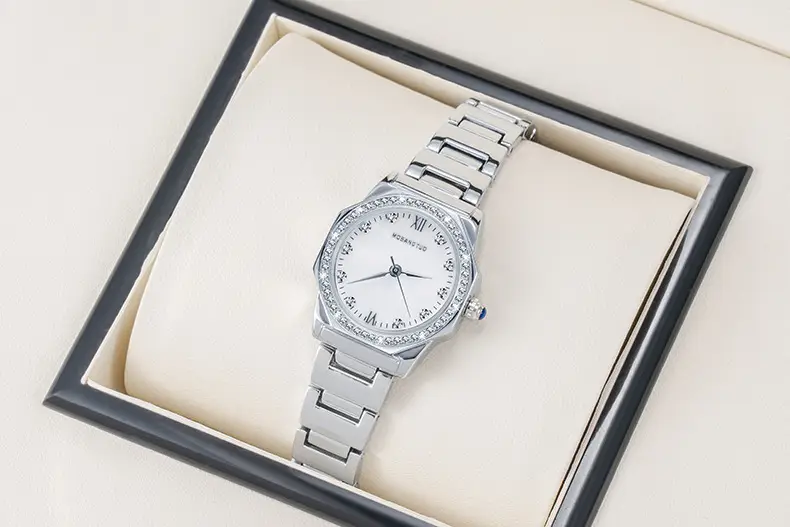 Women's Rose Gold Diamond Encrusted Quartz Watch — feature 17