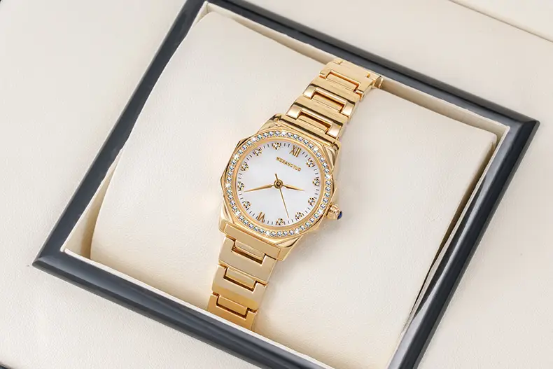 Women's Rose Gold Diamond Encrusted Quartz Watch — feature 18