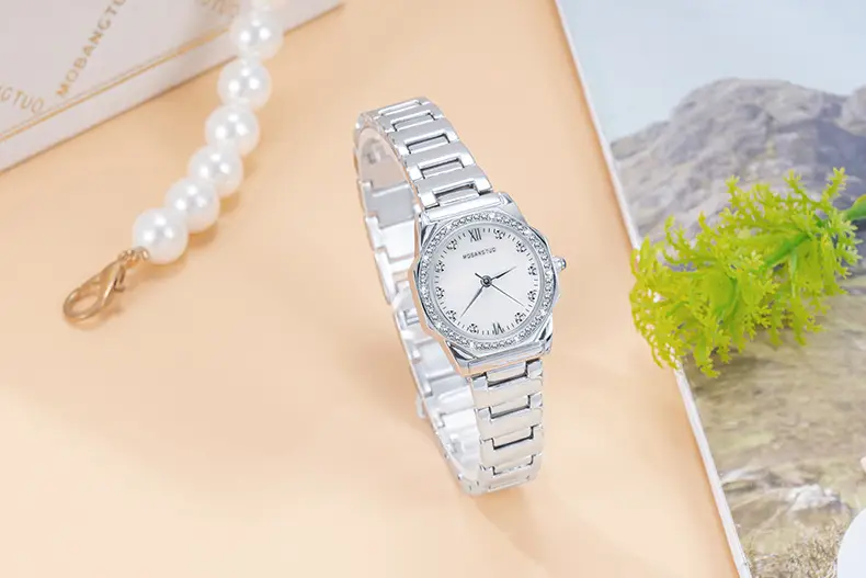 Women's Rose Gold Diamond Encrusted Quartz Watch — feature 3