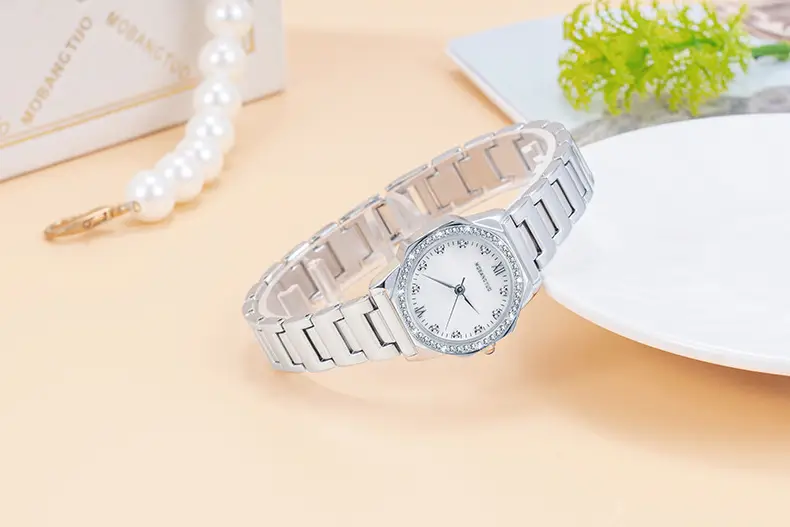 Women's Rose Gold Diamond Encrusted Quartz Watch — feature 5