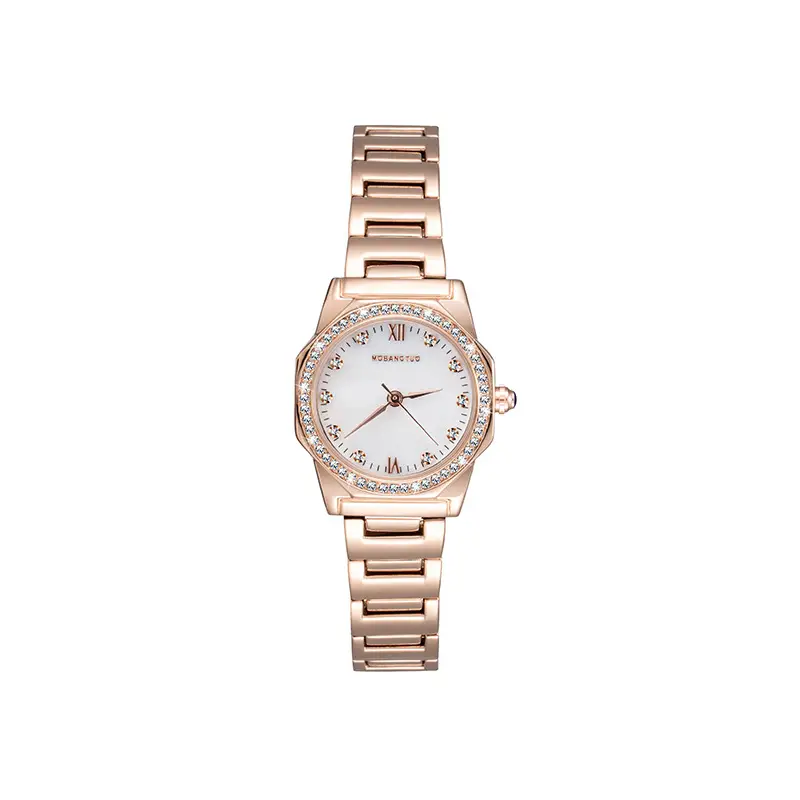 Women's Rose Gold Diamond Encrusted Quartz Watch - Image 3