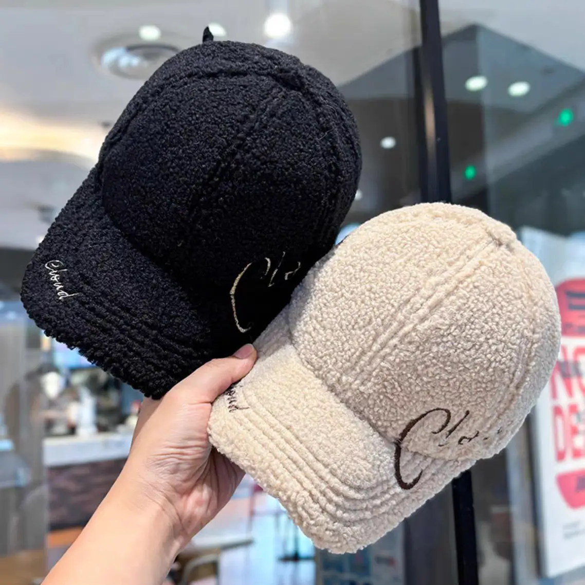 Autumn Winter Embroidered Wool Cap Women Wide Brim — feature 2