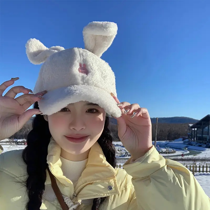 Women Winter Korean Style Peaked Cap Thickened Hat