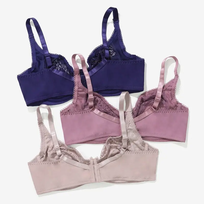 Long-term supply plus size chubby girl lace bra sexy pure wind ultra-thin underwear women's semi-transparent comfortable European and American bra