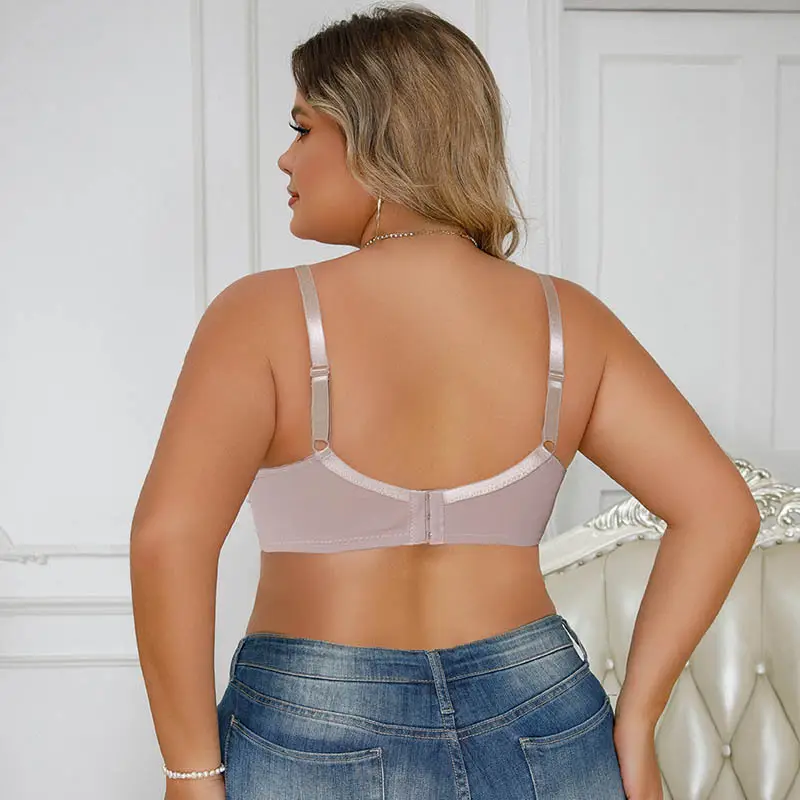 Long-term supply plus size chubby girl lace bra sexy pure wind ultra-thin underwear women's semi-transparent comfortable European and American bra