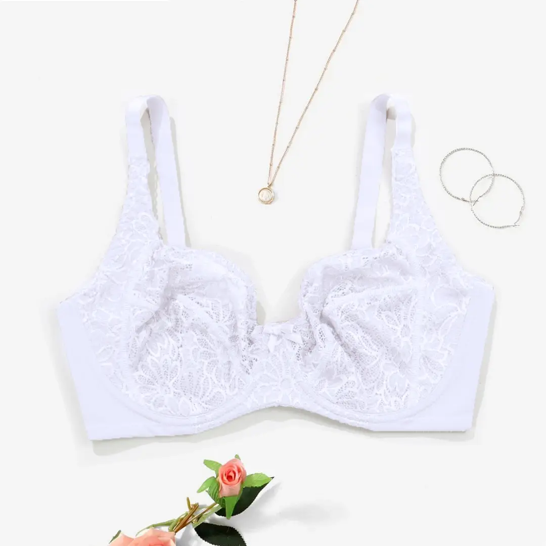 Long-term supply plus size chubby girl lace bra sexy pure wind ultra-thin underwear women's semi-transparent comfortable European and American bra