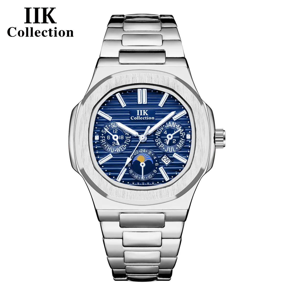 IIK Blue Quartz Men's Watch with Calendar & Waterproof - Image 6