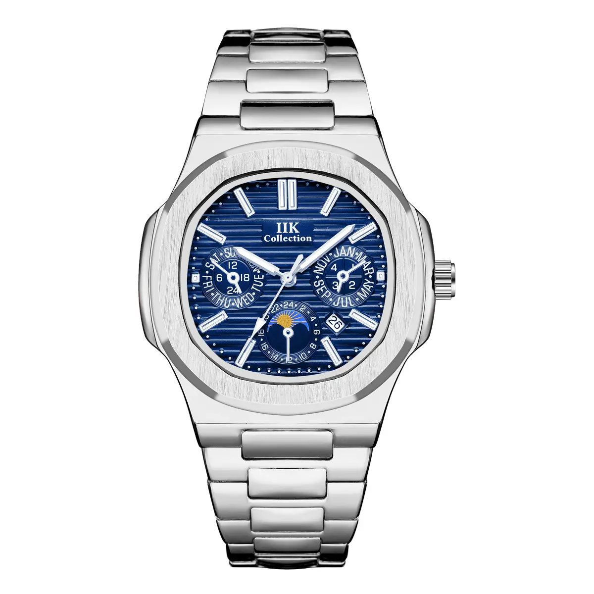 IIK Blue Quartz Men's Watch with Calendar & Waterproof - Image 11