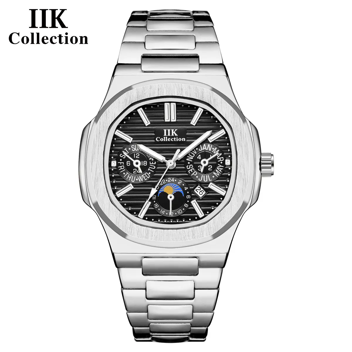 IIK Blue Quartz Men's Watch with Calendar & Waterproof - Image 2