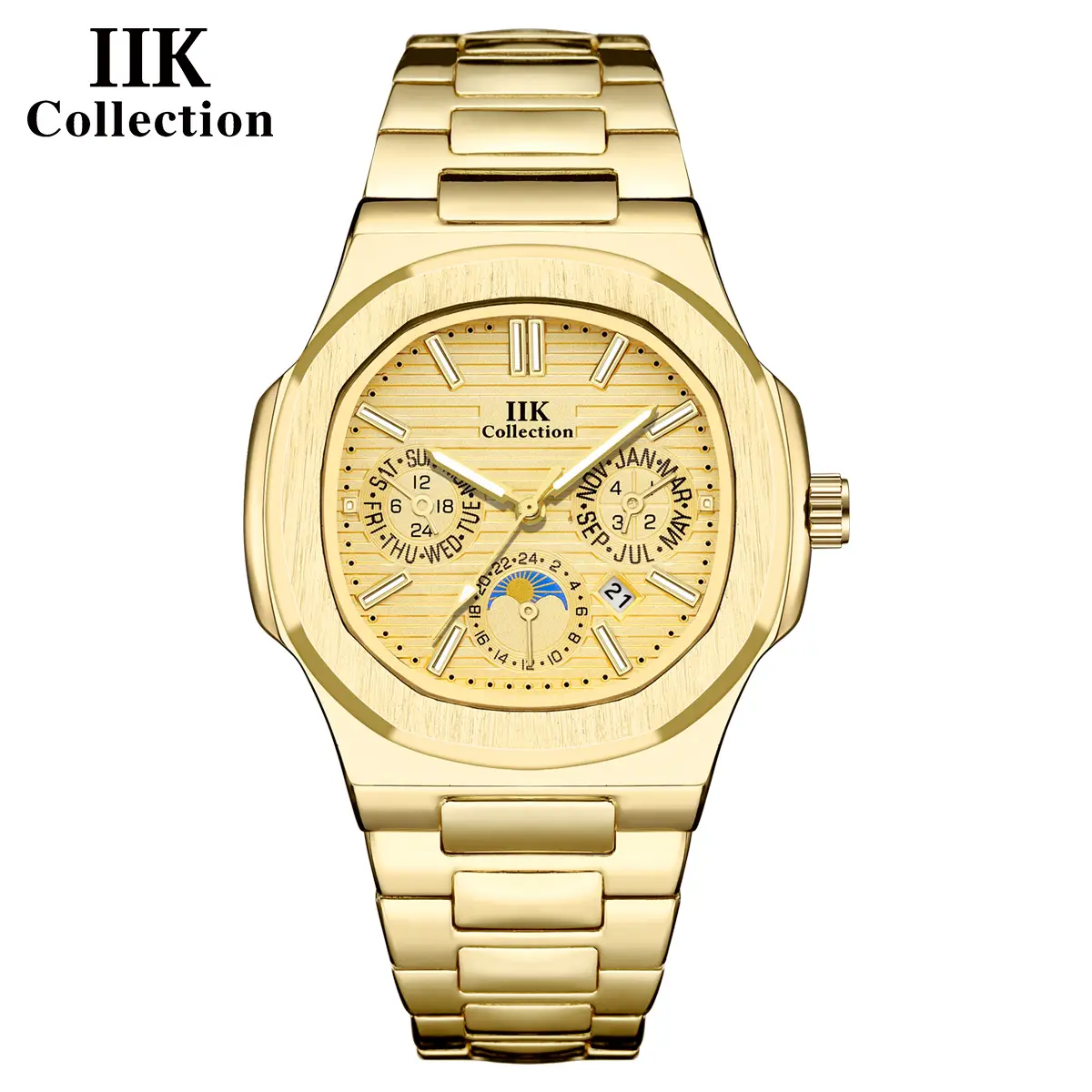 IIK Blue Quartz Men's Watch with Calendar & Waterproof - Image 4
