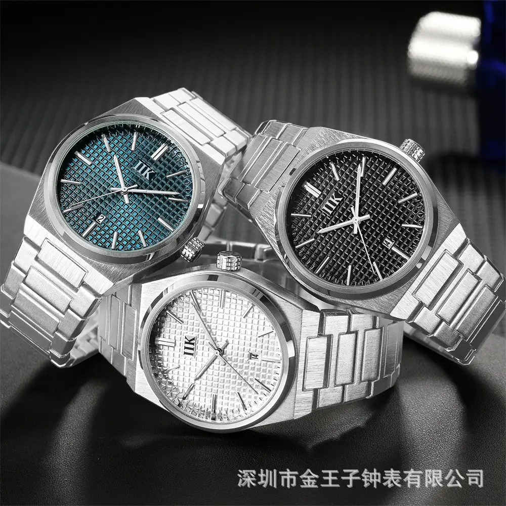 IIK Men's Luminous Quartz Watch Gold Silver Band - Image 10
