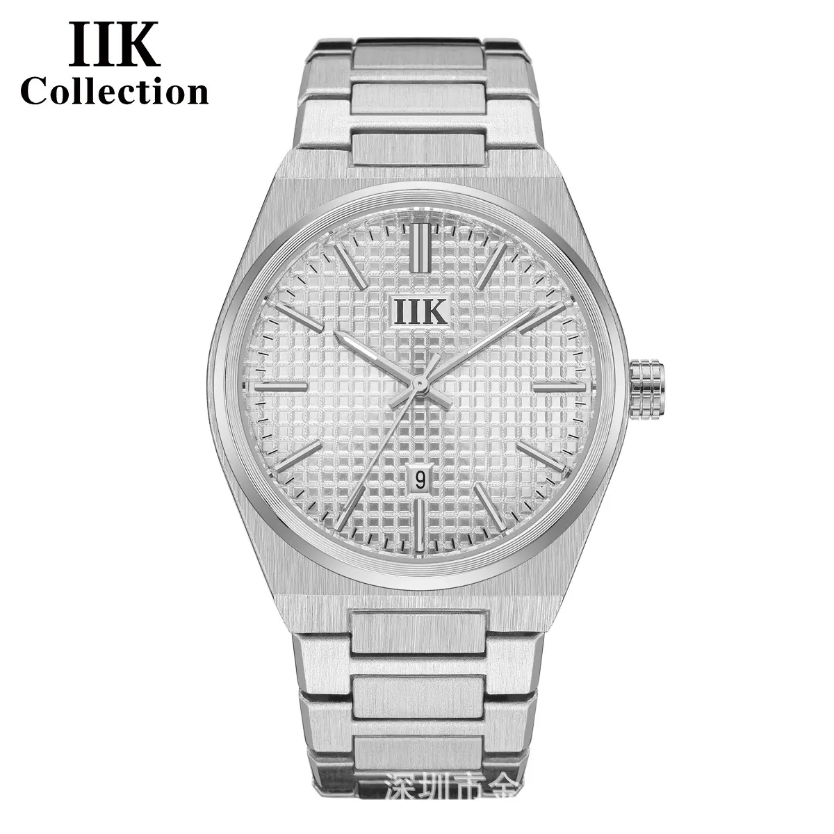 IIK Men's Luminous Quartz Watch Gold Silver Band - Image 3