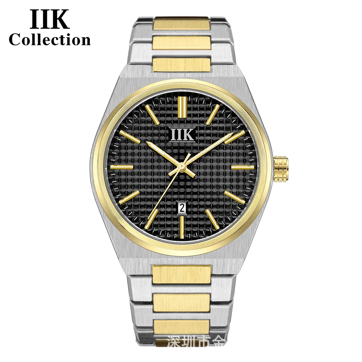 IIK Men's Luminous Quartz Watch Gold Silver Band - Image 5
