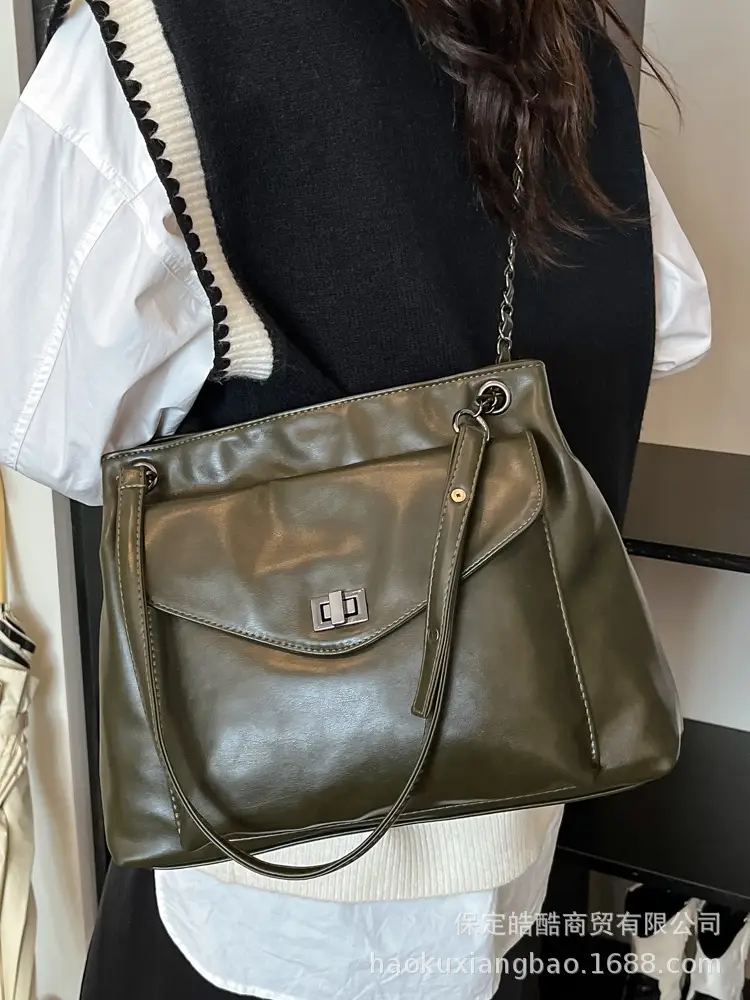Women's Brown Leather Satchel Shoulder Bag 2024 - Image 7