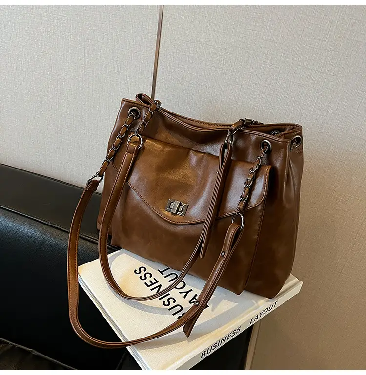 Women's Brown Leather Satchel Shoulder Bag 2024 — feature 15
