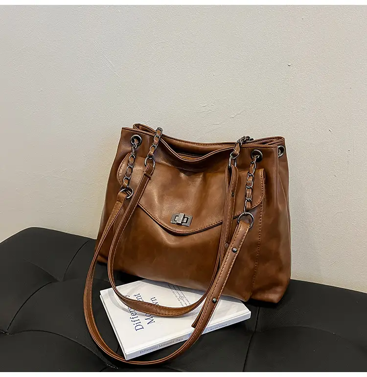 Women's Brown Leather Satchel Shoulder Bag 2024 — feature 16