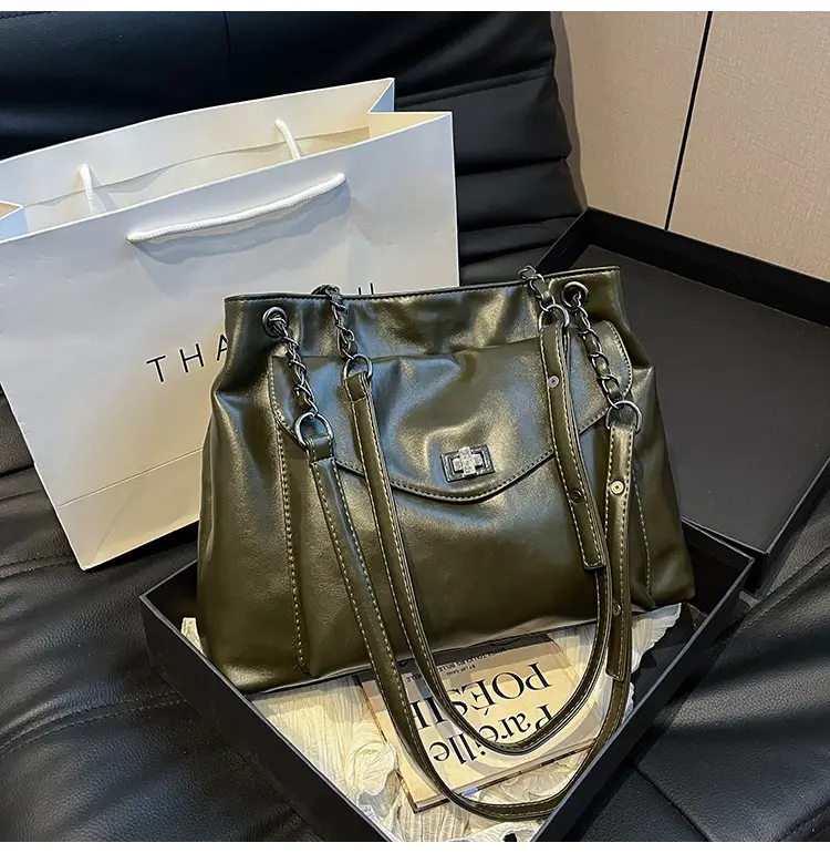 Women's Brown Leather Satchel Shoulder Bag 2024 — feature 17