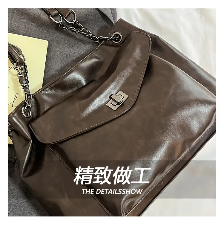 Women's Brown Leather Satchel Shoulder Bag 2024 — feature 5