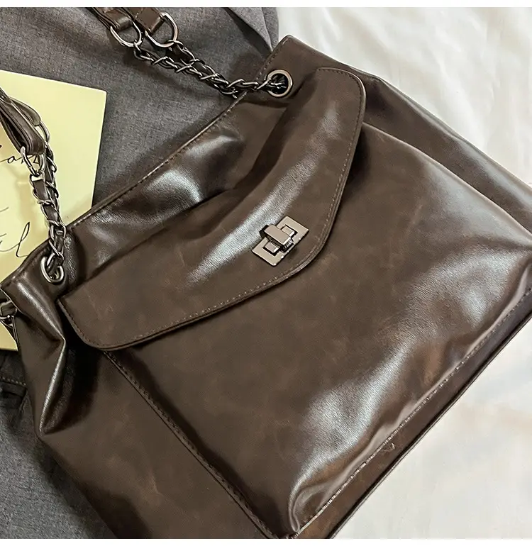 Women's Brown Leather Satchel Shoulder Bag 2024 — feature 6