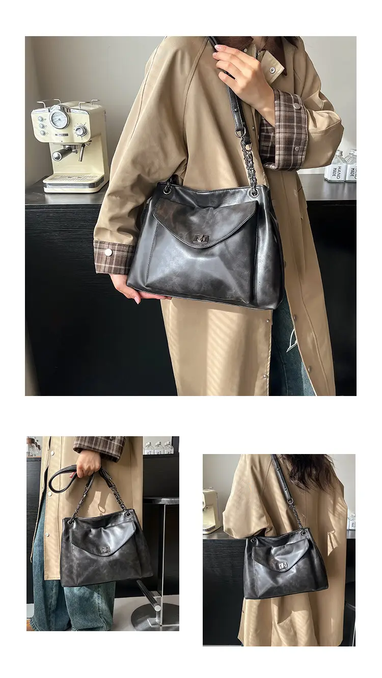 Women's Brown Leather Satchel Shoulder Bag 2024 — feature 8