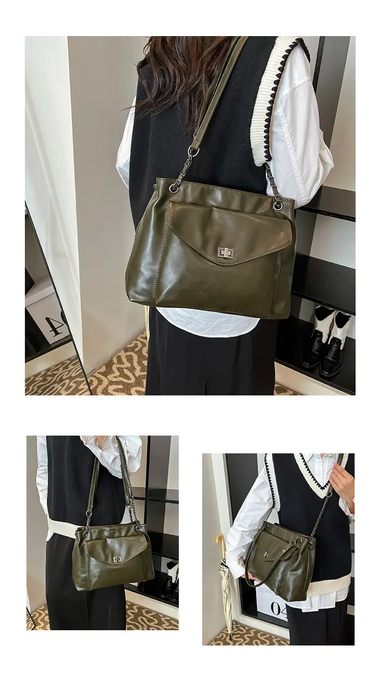Women's Brown Leather Satchel Shoulder Bag 2024 — feature 9