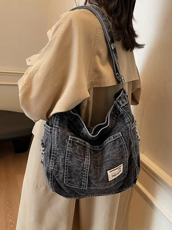 Women Denim Crossbody Bag Large Capacity Autumn Winter
