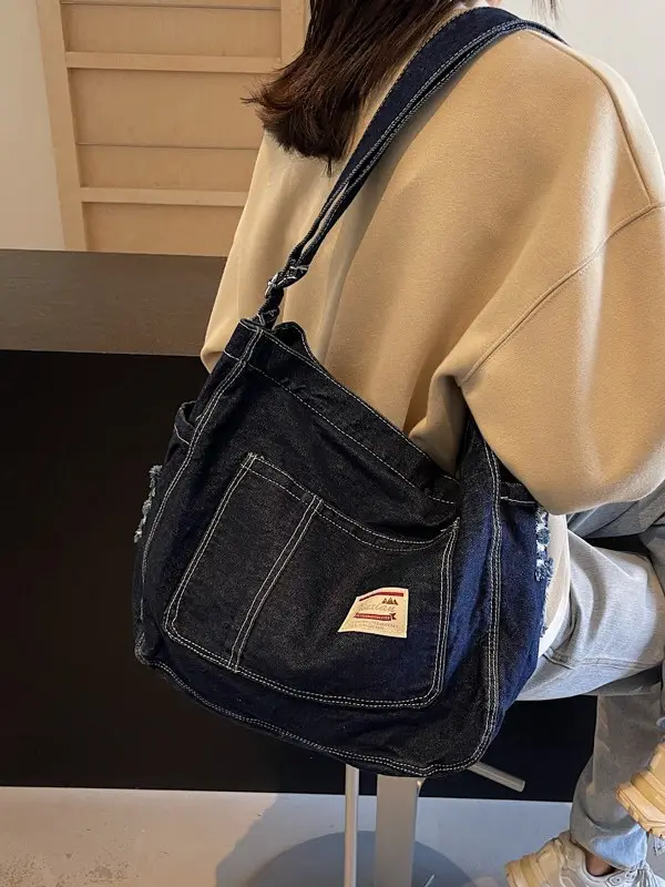 Women Denim Crossbody Bag Large Capacity Autumn Winter