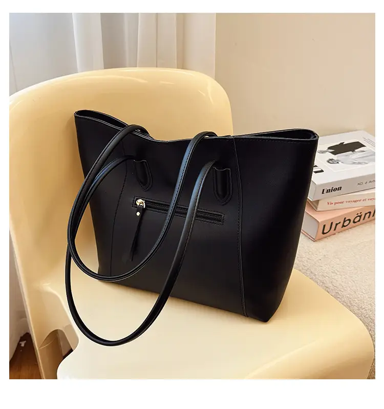Women Large Capacity Red Leather Tote Bag - Image 6