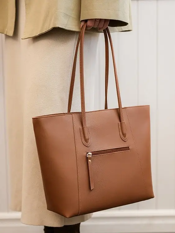 Beige Large Capacity Shoulder Bag for Women - Image 7