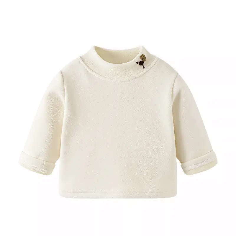 Baby Fleece Base Shirt Half High Collar Boys Autumn Winter Top - Image 9
