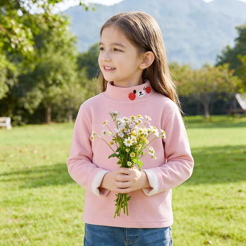 Baby Fleece Base Shirt Half High Collar Boys Autumn Winter Top - Image 4