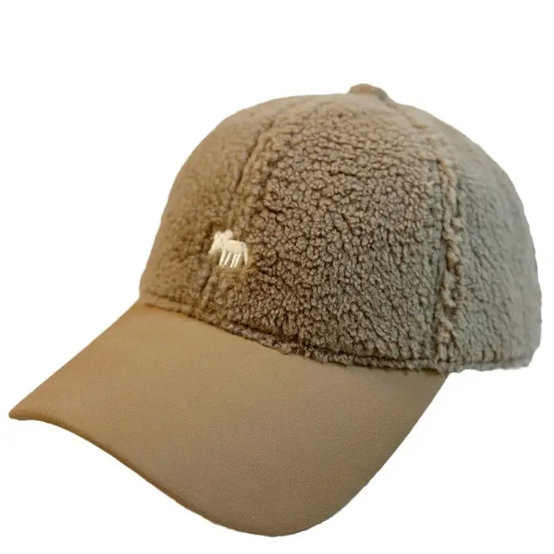 Korean Embroidered Velvet Baseball Cap Women Winter Warm