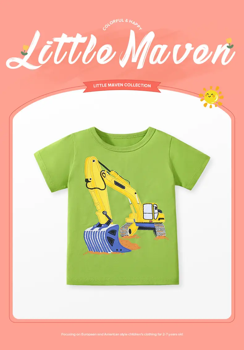 Kids Cartoon T-Shirts Set 2025 Summer Boys Green Gray Blue — feature 37