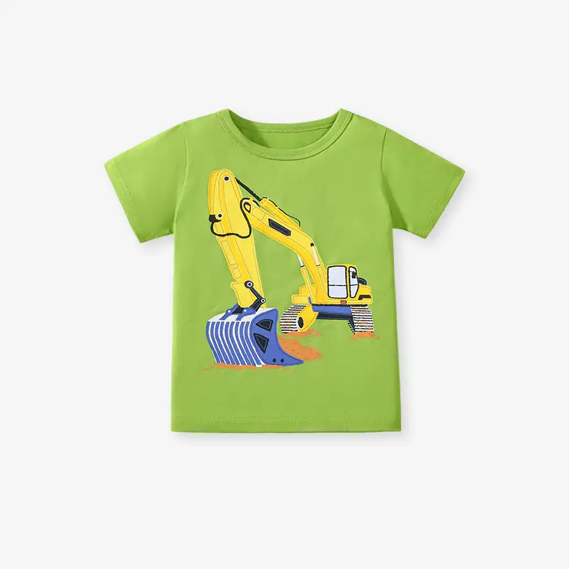 Kids Cartoon T-Shirts Set 2025 Summer Boys Green Gray Blue