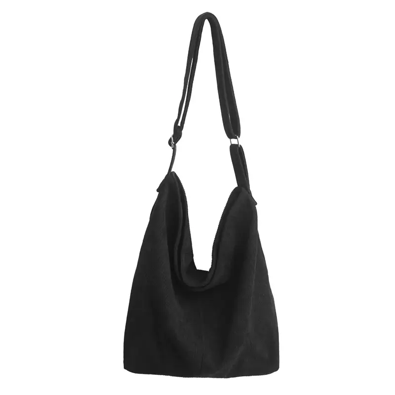 Vintage Grey Corduroy Shoulder Bag for Women — feature 47