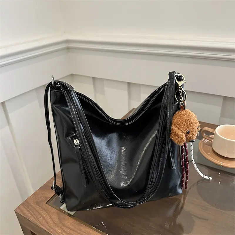 Black Leather Shoulder Bag for Women Autumn Winter - Image 7