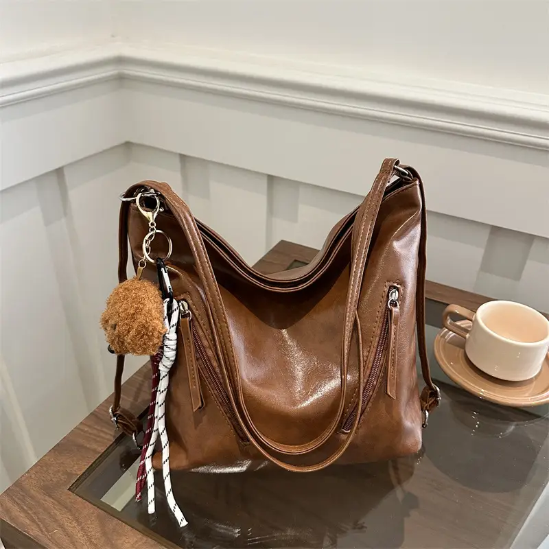 Black Leather Shoulder Bag for Women Autumn Winter - Image 9