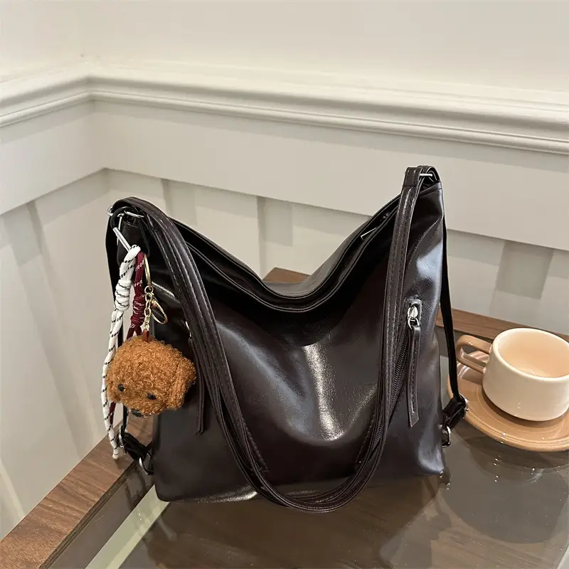 Black Leather Shoulder Bag for Women Autumn Winter - Image 10