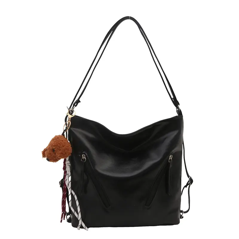 Black Leather Shoulder Bag for Women Autumn Winter - Image 11