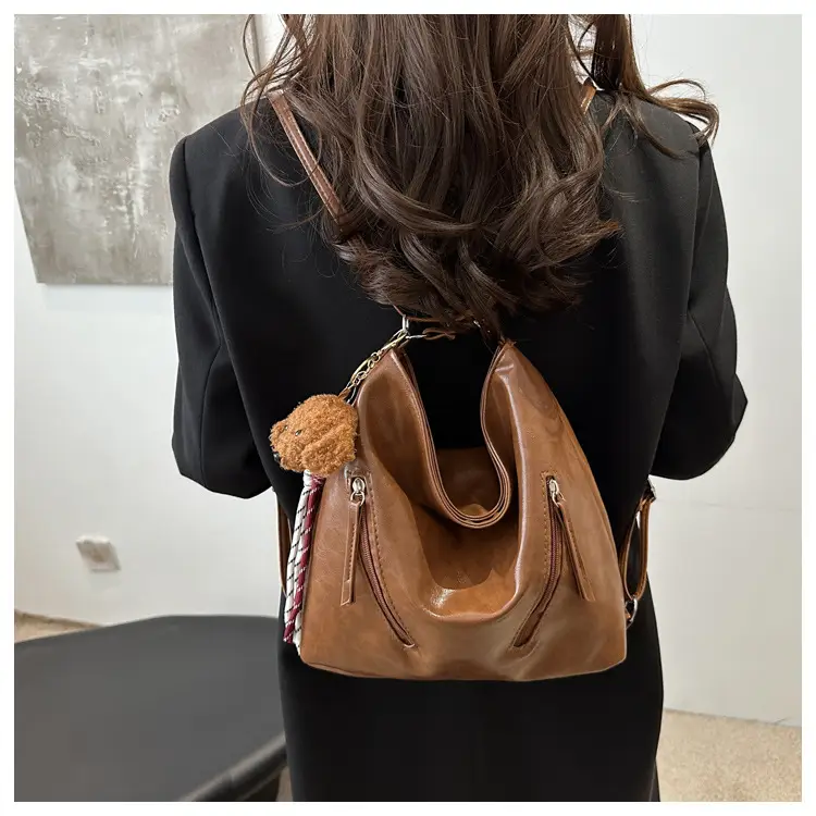 Black Leather Shoulder Bag for Women Autumn Winter — feature 11
