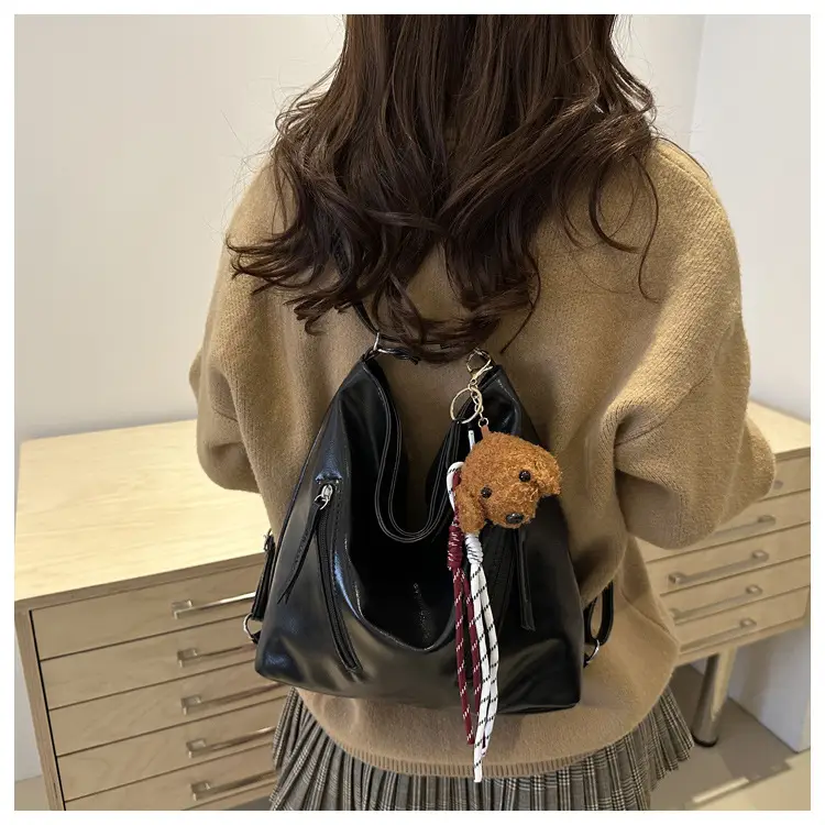 Black Leather Shoulder Bag for Women Autumn Winter — feature 17
