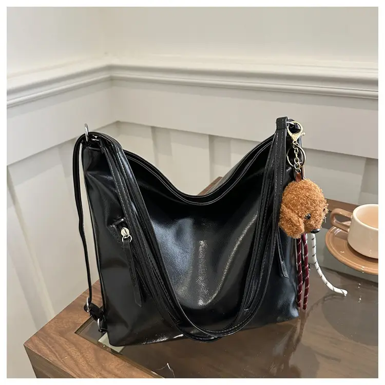 Black Leather Shoulder Bag for Women Autumn Winter — feature 20