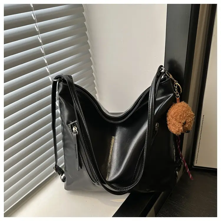 Black Leather Shoulder Bag for Women Autumn Winter — feature 24
