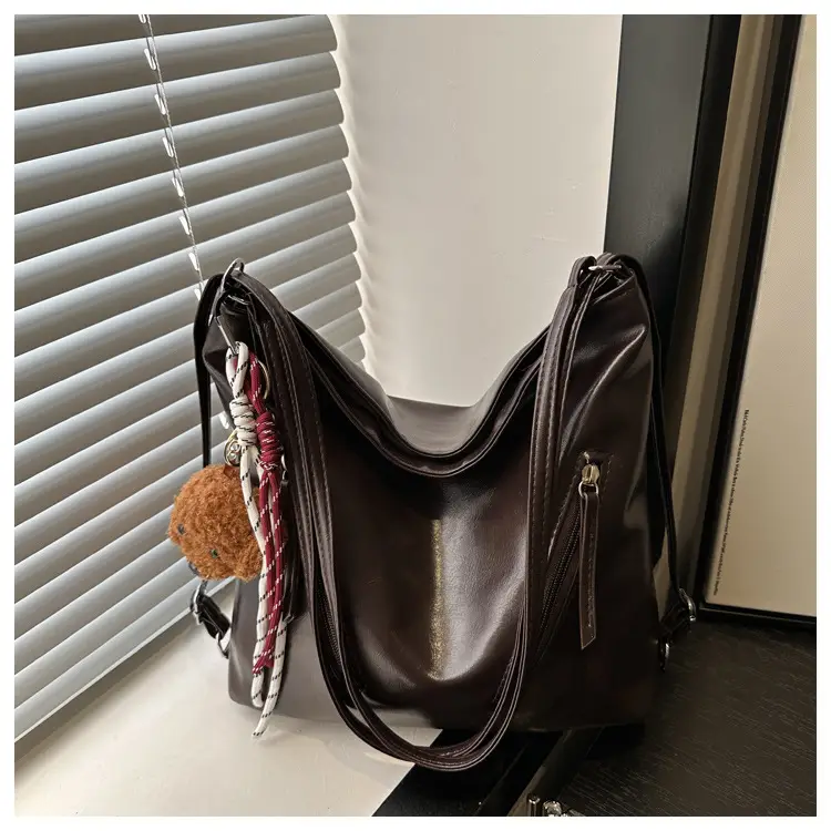 Black Leather Shoulder Bag for Women Autumn Winter — feature 25