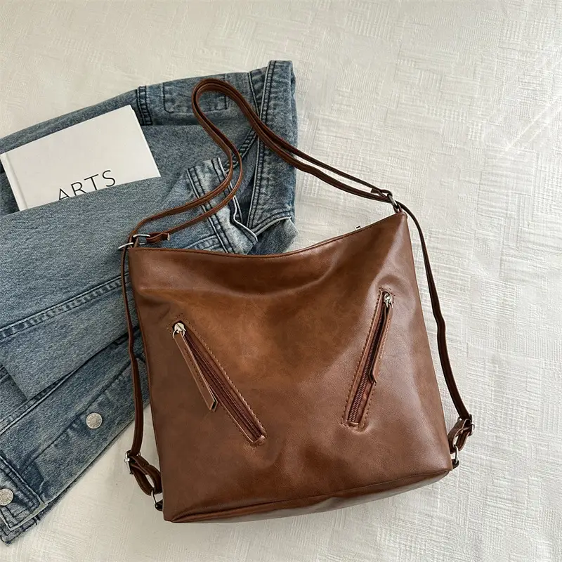Black Leather Shoulder Bag for Women Autumn Winter - Image 2