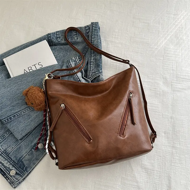 Black Leather Shoulder Bag for Women Autumn Winter - Image 6