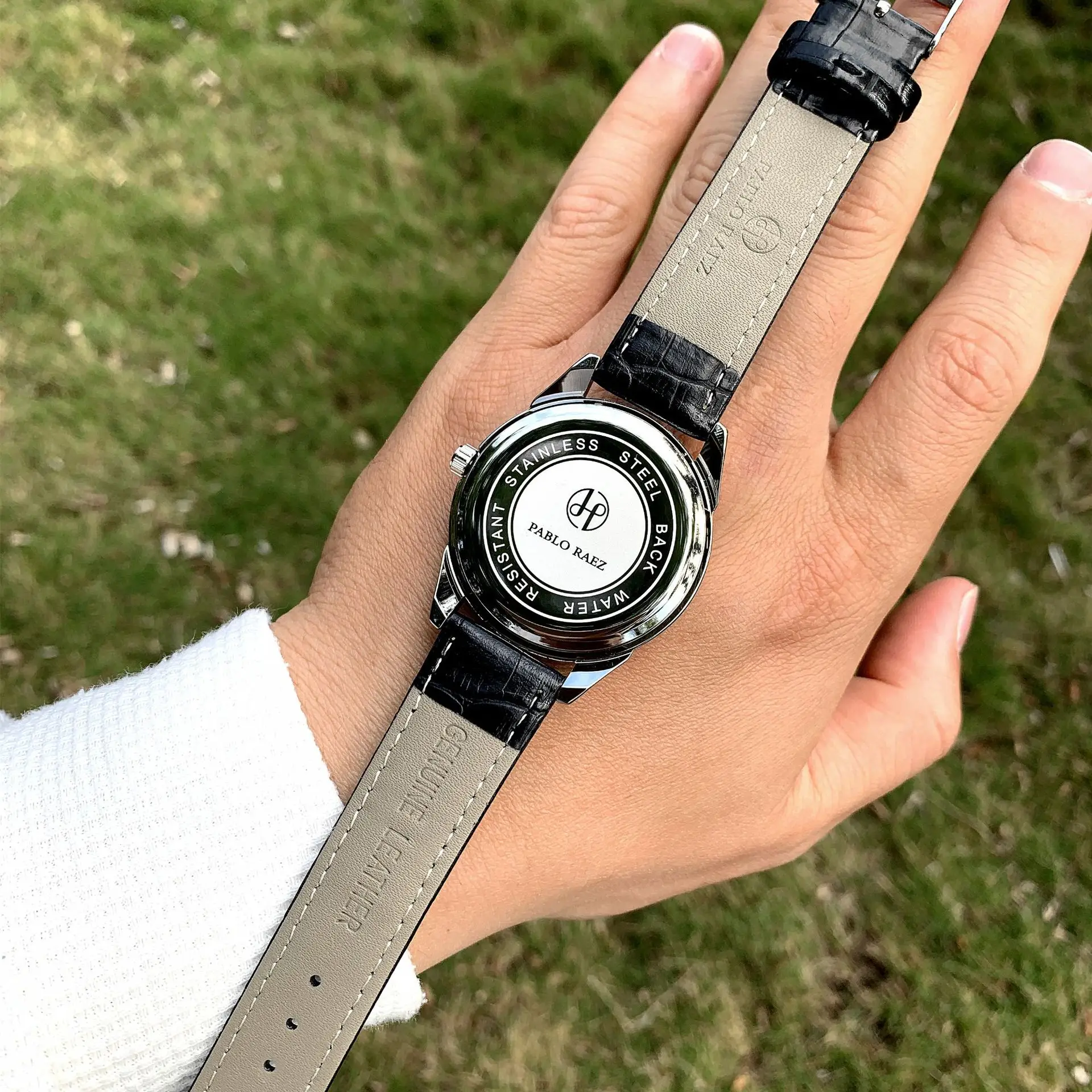 Men's Waterproof Rome Watch Black Band Stainless Steel — feature 16