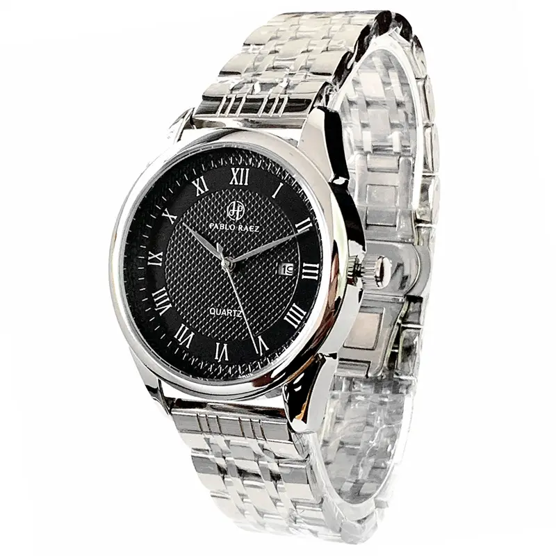 Men's Waterproof Rome Watch Black Band Stainless Steel - Image 5